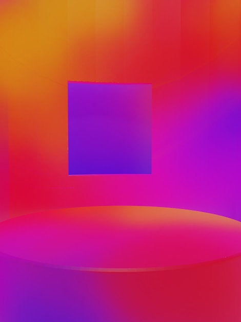 3D Rendering Iridescent or Color Gradient Red Orange and Purple Studio Shot Product Display