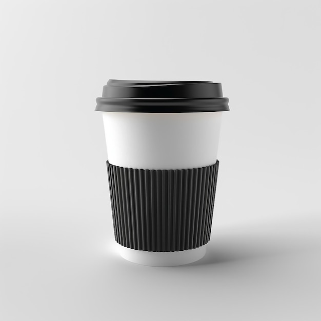 Photo 3d rendering of isolated paper coffee cup