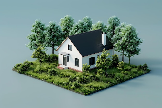 3d rendering of isometric house