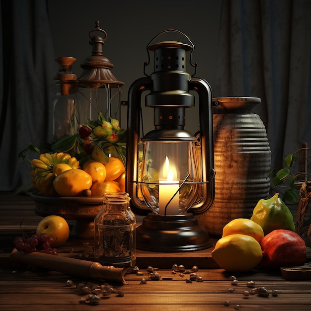 3d rendering of latern still life You might also like