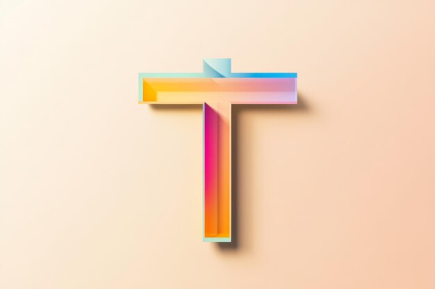 3d rendering of letter T uppercase and lowercase colorful font