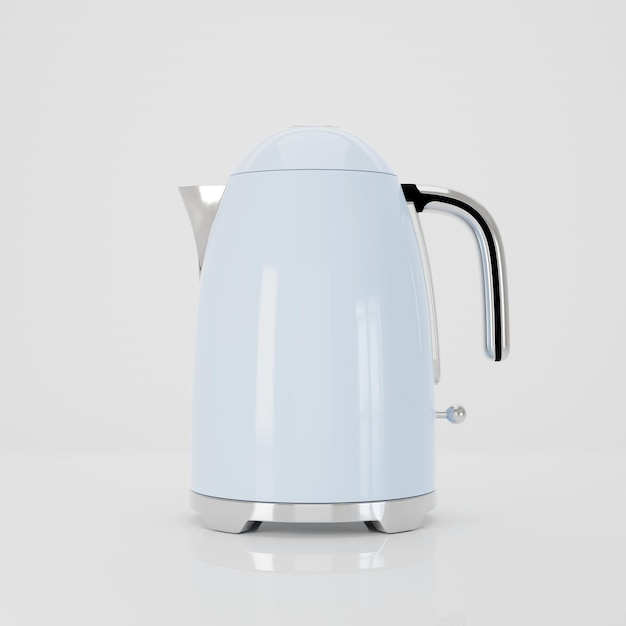 3D rendering Light Blue Vintage Electric Kettle Stainless Steel