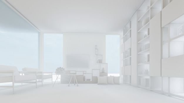 3D Rendering Of Living Room Illustration