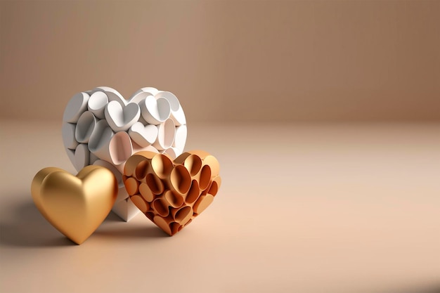 3D Rendering Love Valentine Decoration Background