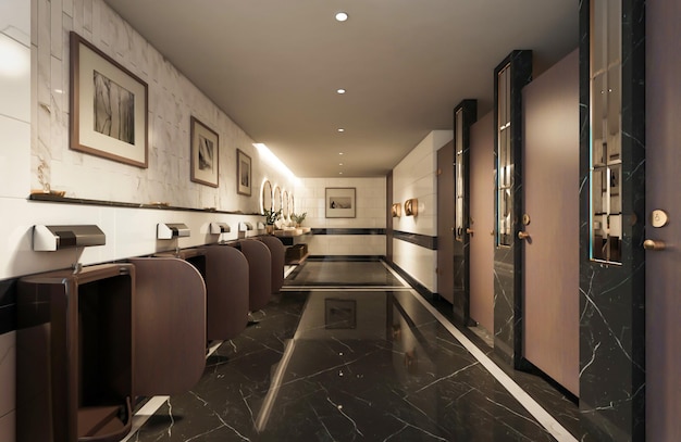 3d rendering luxury hotel restroom toilet interior