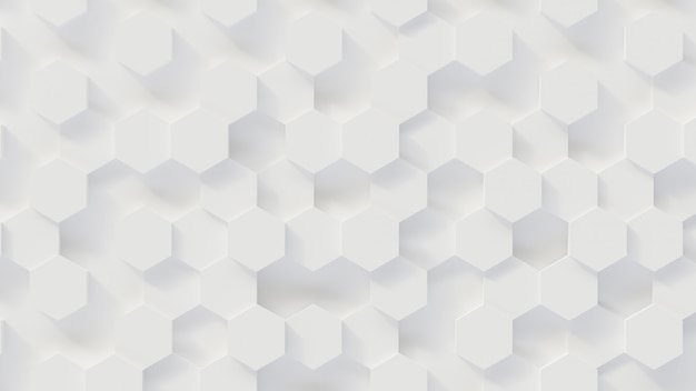 3D rendering luxury new background, white honeycomb hexagon pattern honeycomb, 3D illustration