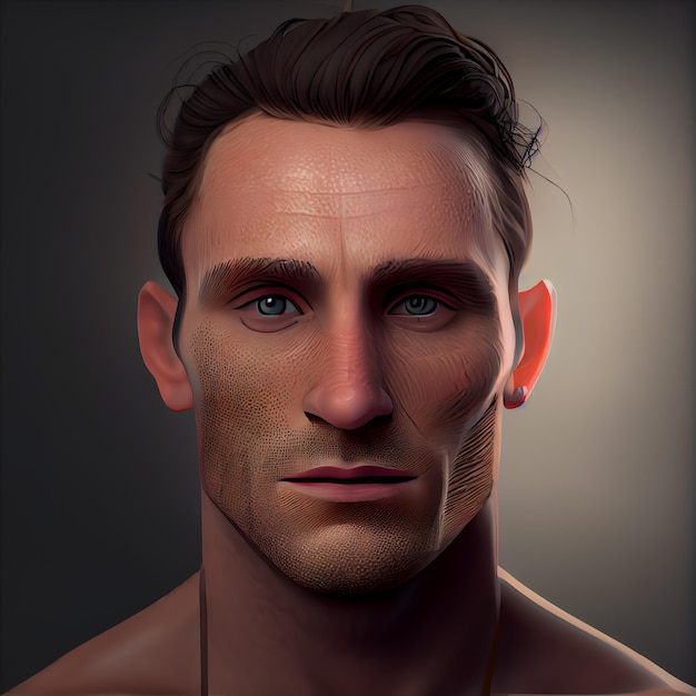 3d rendering of a man's face in a low poly style