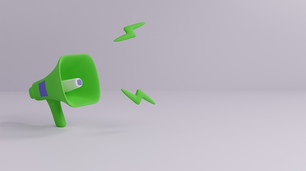 3D rendering of megaphone