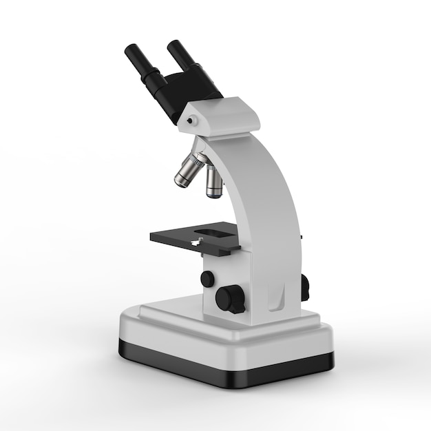 3d rendering microscope or optical instrument on white background