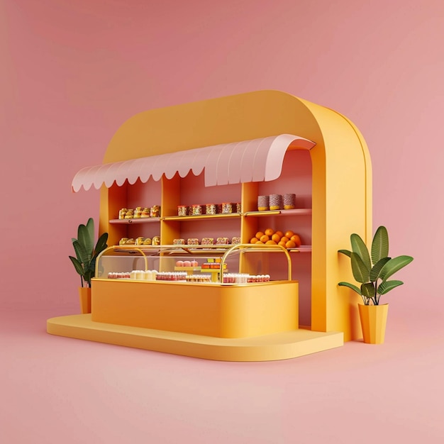 3d rendering of mini convenience store