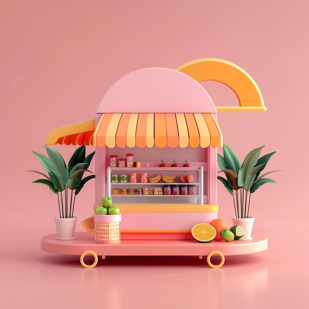 3d rendering of mini convenience store