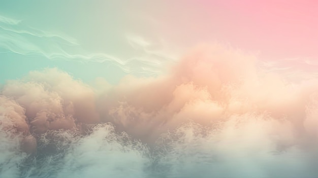 3D Rendering of Minimalist Abstract Sky Background with Foggy Wind AI Image