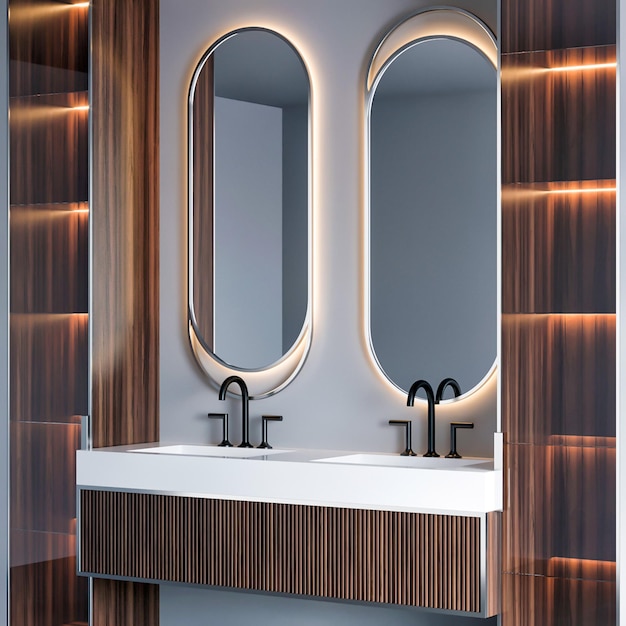 3d rendering modern bathroom furniture interior design