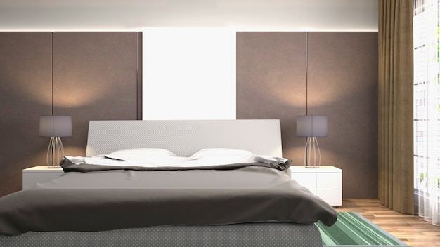 3d rendering of a modern bedroom