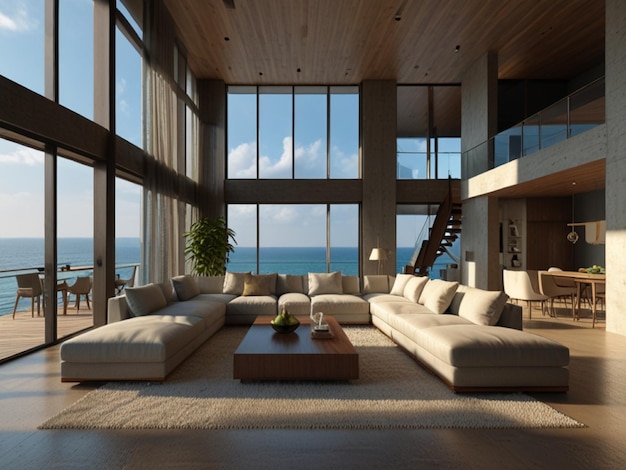 3D rendering Modern living room