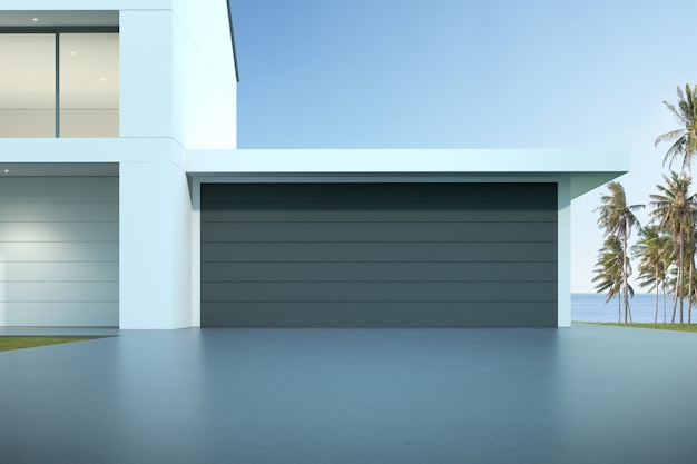 3D rendering of modern luxury house with garage