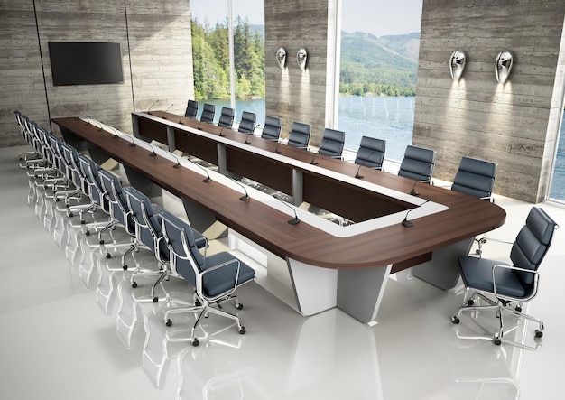 3d rendering modern meeting room interior design inspiration