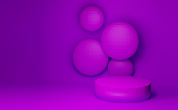 3D rendering Modern minimal pedestal background purple color