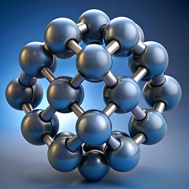 Photo a 3d rendering of a molecular structure composed of interconnected spheres