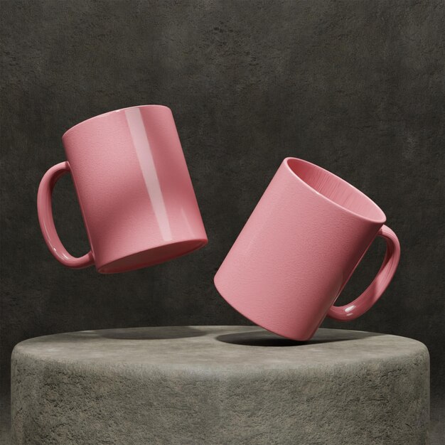 3d rendering mug for mockup