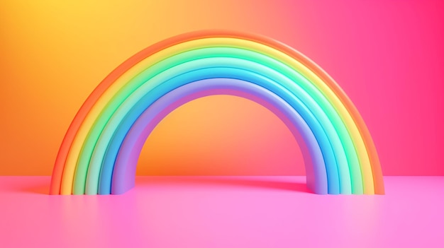 3D rendering Neon rainbow background