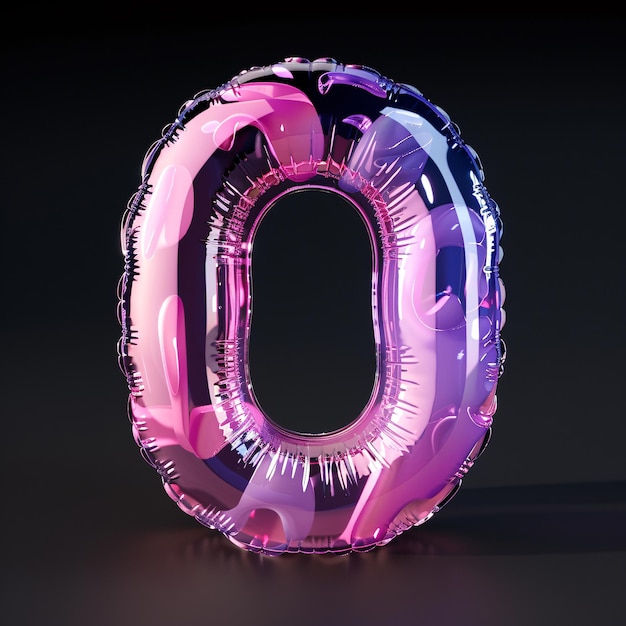 3d rendering number font 0 countdown concept of number 0