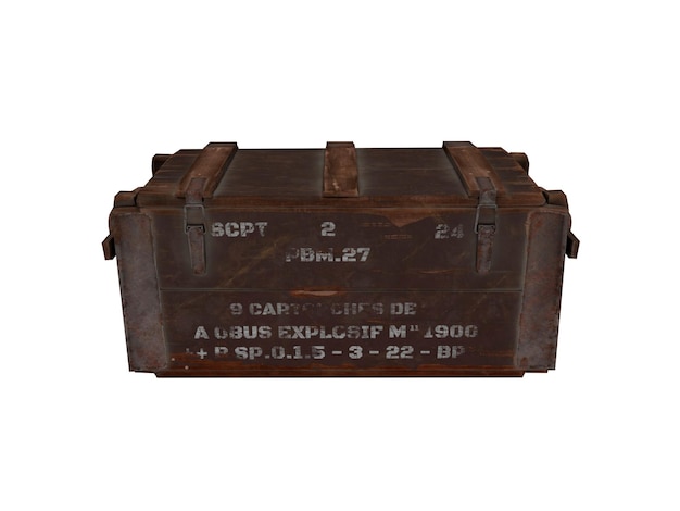 3d rendering old ammunition box