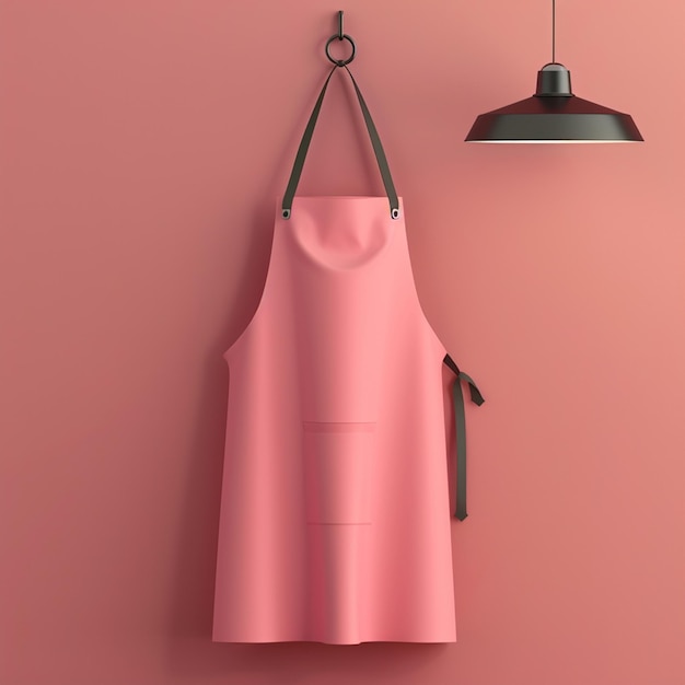 Photo 3d rendering of online design plain mockup cooking apron isolated on color background