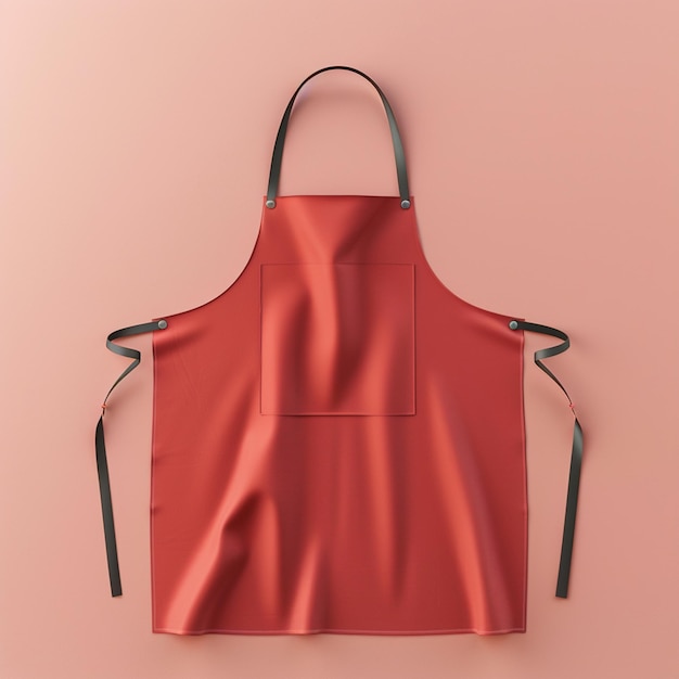 3d rendering of online design plain mockup cooking apron isolated on color background