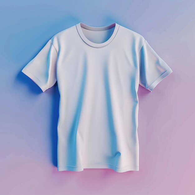 3d rendering of online design of plain white tshirt isolated on color background