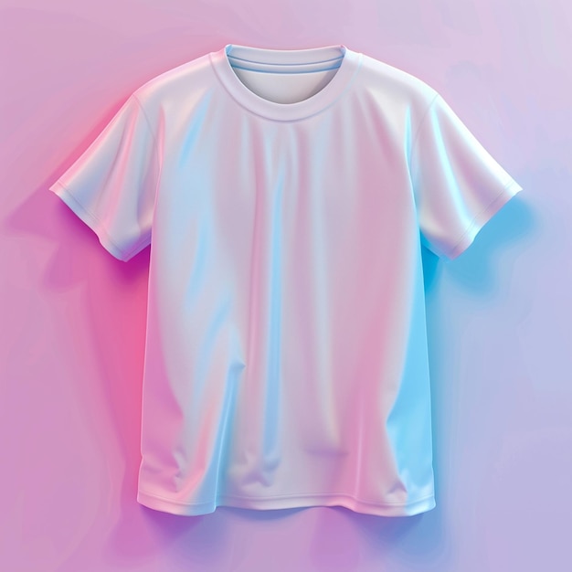 3d rendering of online design of plain white tshirt isolated on color background