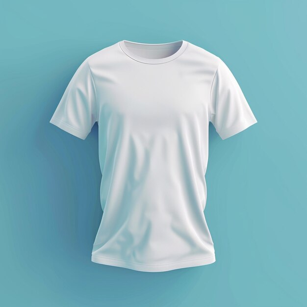 3d rendering of online design of plain white tshirt isolated on color background