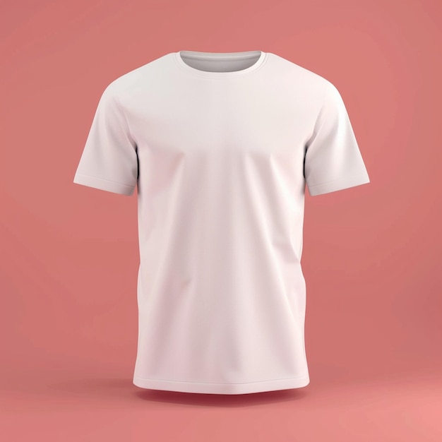 3d rendering of online design of plain white tshirt isolated on color background