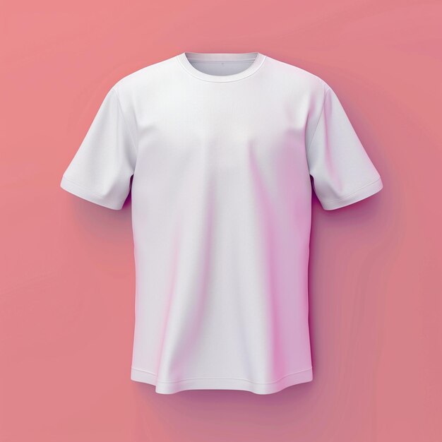 3d rendering of online design of plain white tshirt isolated on color background