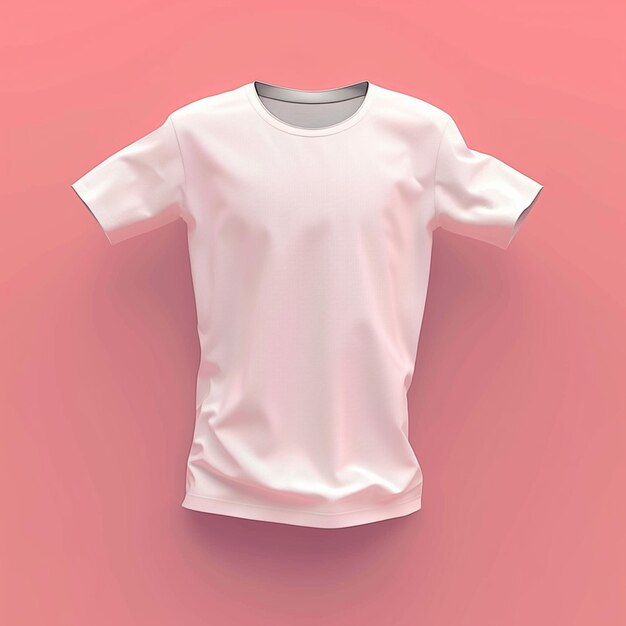 3d rendering of online design of plain white tshirt isolated on color background