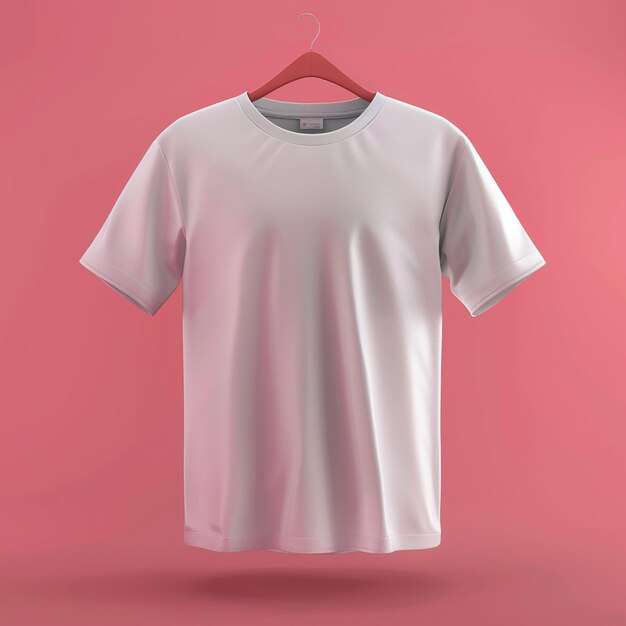 3d rendering of online design of plain white tshirt isolated on color background