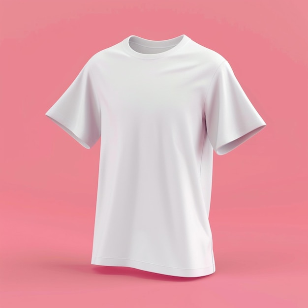 3d rendering of online design of plain white tshirt isolated on color background