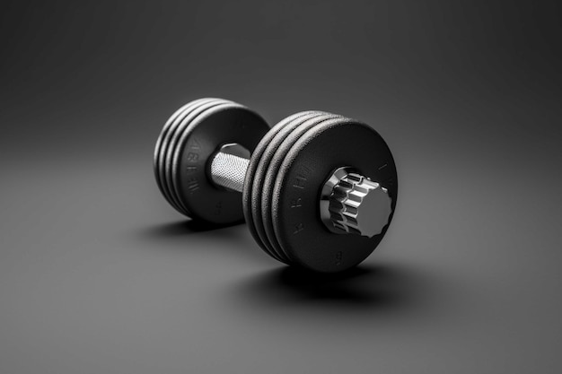 3d rendering of a pair of dumbbells in gray background