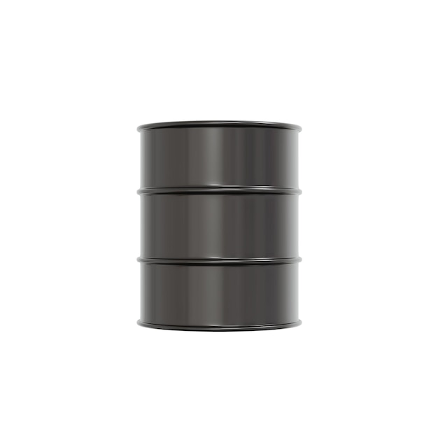 3D Rendering of petroleum oil drum container barrel isolated on white background 3D Render illustration cartoon style