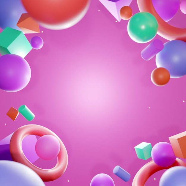 3d rendering picture of colorful balls