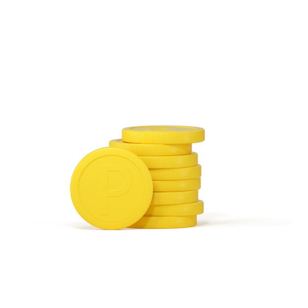 3d rendering of pile of coins