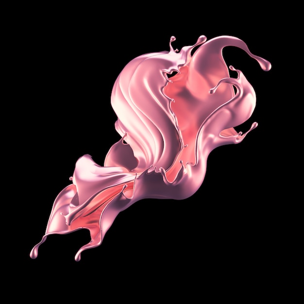 3d rendering of a pink flowing splash