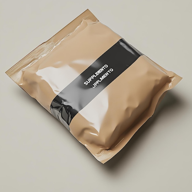 Photo 3d rendering of a plastic bag package isolated on a white background