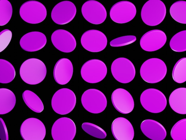 3D rendering, purple abstract texture. geometric scene cylinder on black background