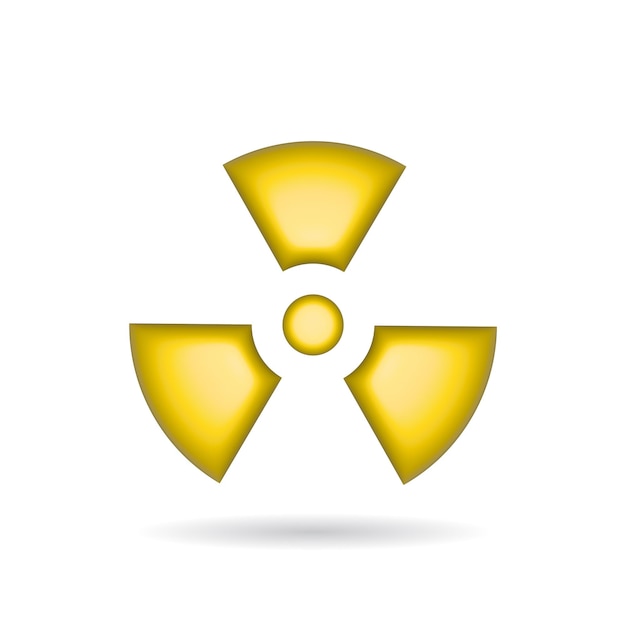 3d rendering radiation icon Illustration with shadow isolated on white