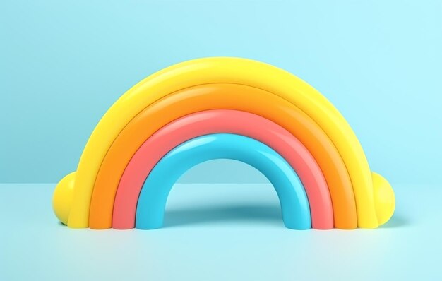 3d rendering of a rainbow in pastel colors