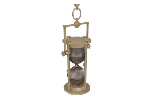 3d rendering realistic antique hourglass