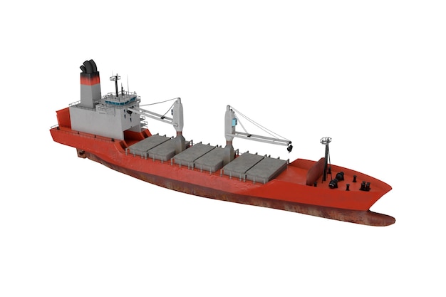 3d rendering realistic cargo ship