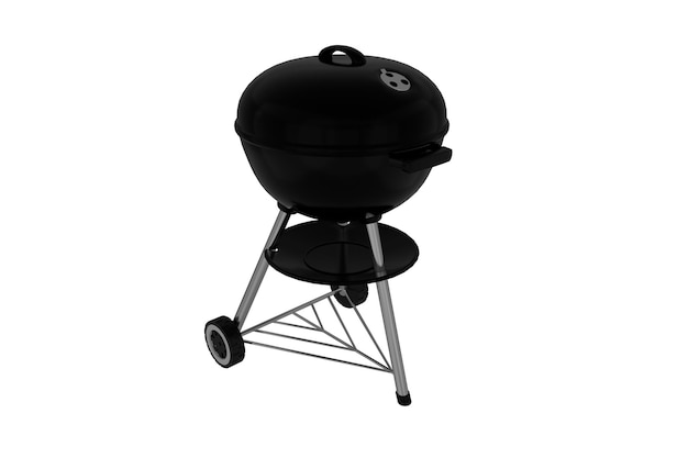 3d rendering realistic charcoal barbecue grill