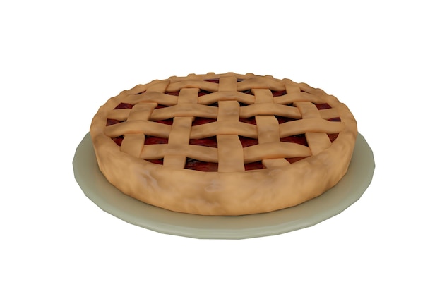 3d rendering realistic cherry pie